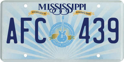 MS license plate AFC439