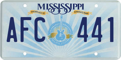 MS license plate AFC441