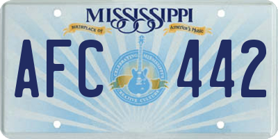 MS license plate AFC442