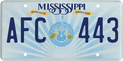MS license plate AFC443