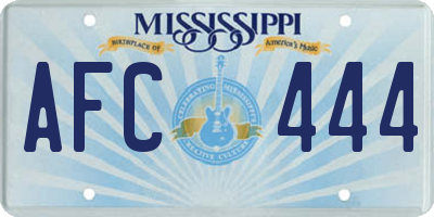 MS license plate AFC444