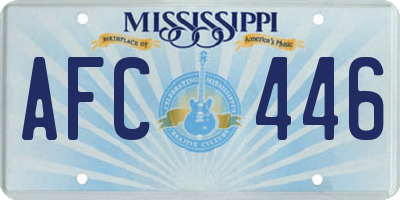 MS license plate AFC446