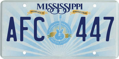 MS license plate AFC447