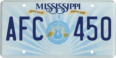 MS license plate AFC450
