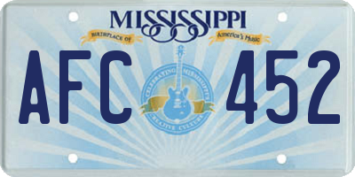 MS license plate AFC452