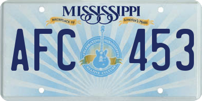 MS license plate AFC453