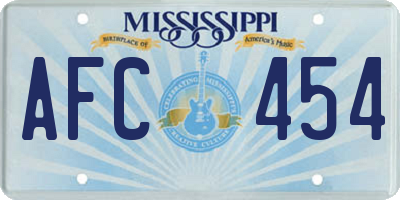 MS license plate AFC454