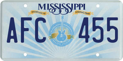 MS license plate AFC455