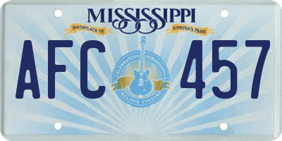 MS license plate AFC457