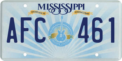 MS license plate AFC461