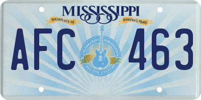 MS license plate AFC463