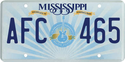MS license plate AFC465