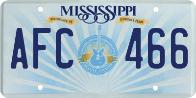 MS license plate AFC466