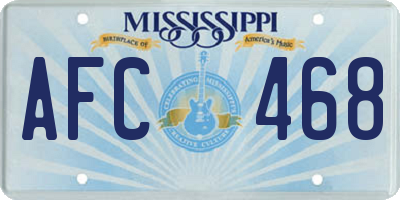 MS license plate AFC468