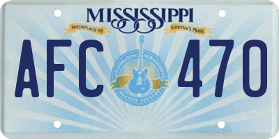 MS license plate AFC470