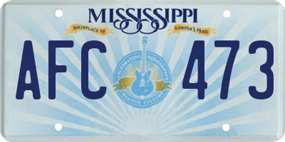 MS license plate AFC473