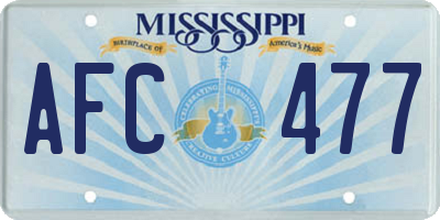 MS license plate AFC477