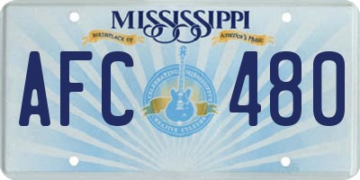 MS license plate AFC480