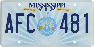 MS license plate AFC481