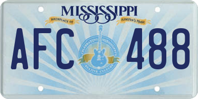 MS license plate AFC488