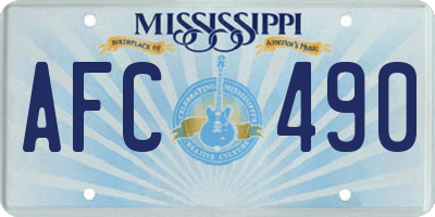 MS license plate AFC490