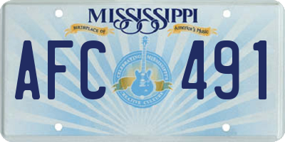 MS license plate AFC491