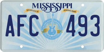 MS license plate AFC493