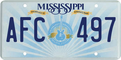 MS license plate AFC497