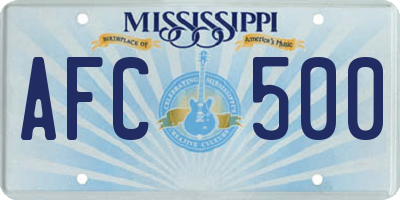 MS license plate AFC500