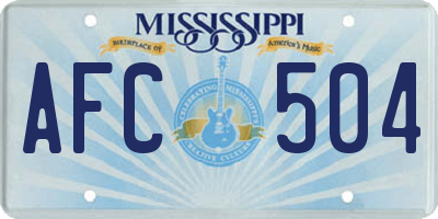 MS license plate AFC504
