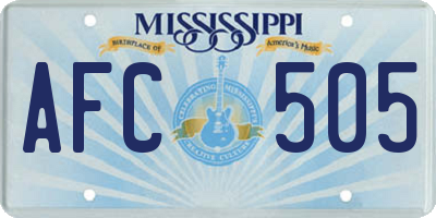 MS license plate AFC505