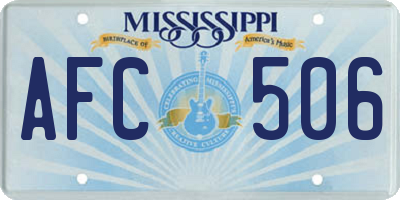 MS license plate AFC506