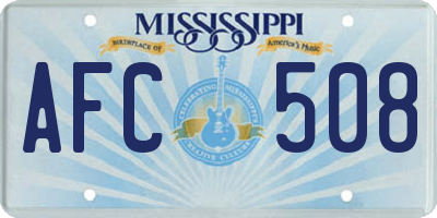 MS license plate AFC508