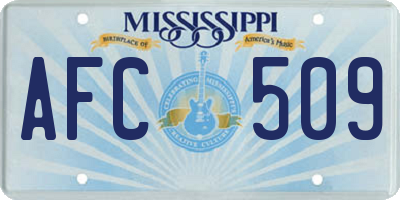 MS license plate AFC509