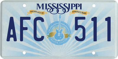 MS license plate AFC511