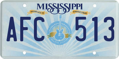 MS license plate AFC513