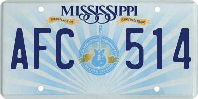 MS license plate AFC514