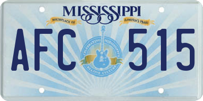 MS license plate AFC515