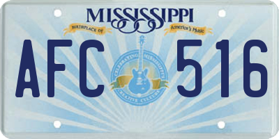 MS license plate AFC516