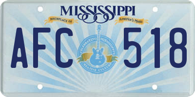 MS license plate AFC518