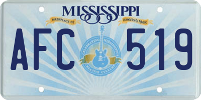 MS license plate AFC519