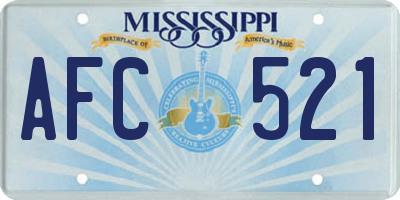 MS license plate AFC521