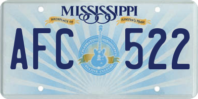 MS license plate AFC522