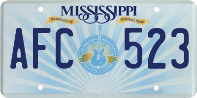 MS license plate AFC523