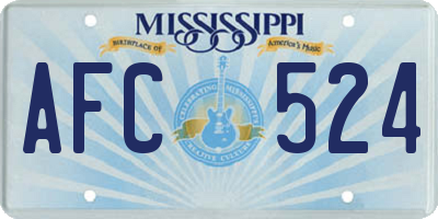 MS license plate AFC524