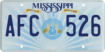 MS license plate AFC526