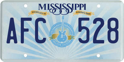 MS license plate AFC528