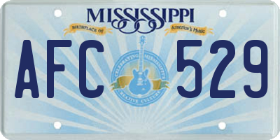 MS license plate AFC529