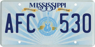 MS license plate AFC530