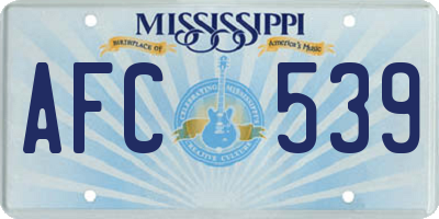 MS license plate AFC539